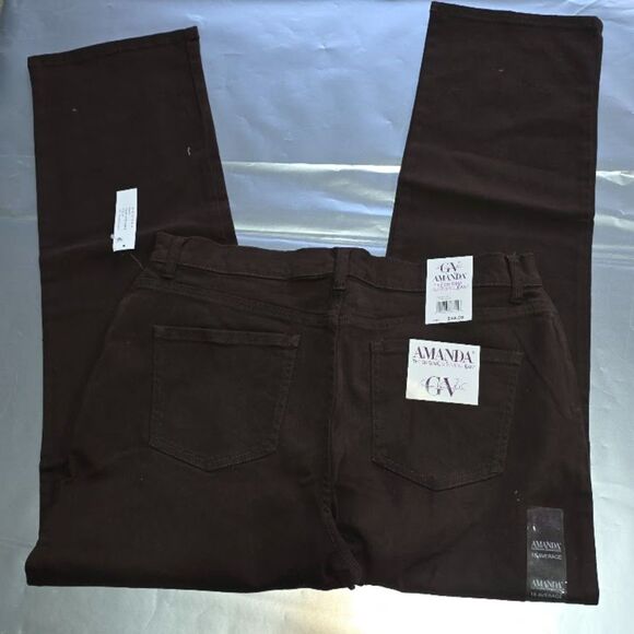 GLORIA VANDERBILT Womens Classic Amanda High Rise Tapered Jean Size:18 Brown - Picture 6 of 10